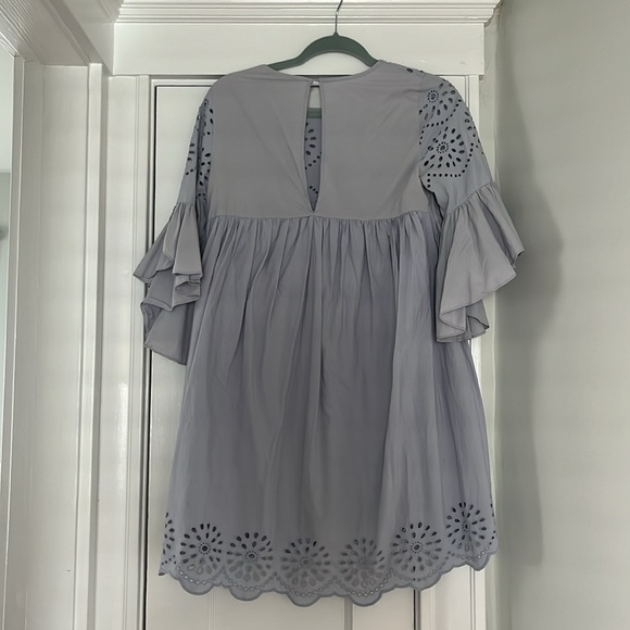 Zara Baby Doll Eyelet Ruffle Mini Dress - Size Small - Picture 4 of 5